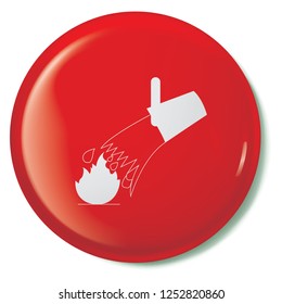 An Illustrated Icon Isolated on a Background - Bucket Water and Flame