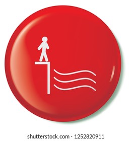 An Illustrated Icon Isolated on a Background - Beware of Water