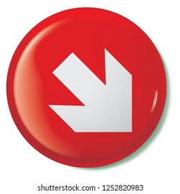 An Illustrated Icon Isolated on a Background - Arrow Down Right