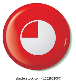 An Illustrated Icon Isolated on a Background - 75 Percent Pie Chart