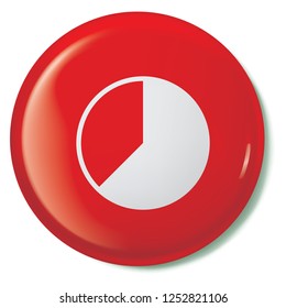 An Illustrated Icon Isolated on a Background - 62 Percent Pie Chart
