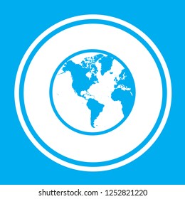 An Illustrated Icon Isolated on a Background - World North America  South America