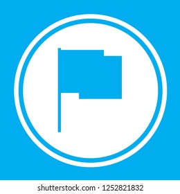 An Illustrated Icon Isolated on a Background - Rectangular Flag Waving