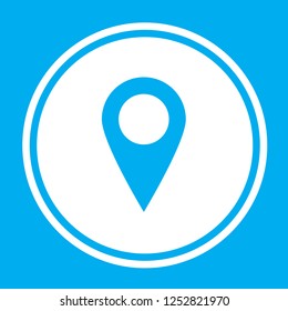 An Illustrated Icon Isolated on a Background - Rounded Map Pointer