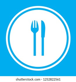An Illustrated Icon Isolated on a Background - Knife and Fork