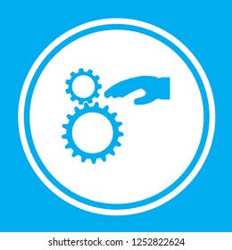 An Illustrated Icon Isolated on a Background - Hand with Cogs