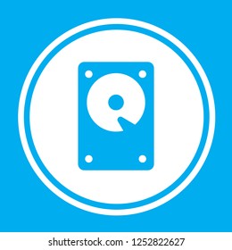 An Illustrated Icon Isolated on a Background - Hard Disk