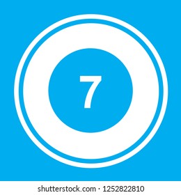 An Illustrated Icon Isolated on a Background - Circle 7 Filled
