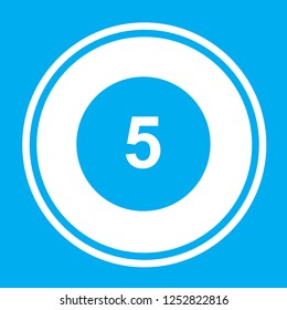 An Illustrated Icon Isolated on a Background - Circle 5 Filled