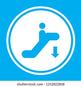 An Illustrated Icon Isolated on a Background - Escalator Down