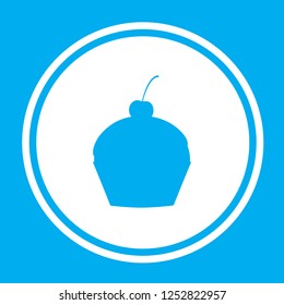 An Illustrated Icon Isolated on a Background - Cupcake with Cherry on Top