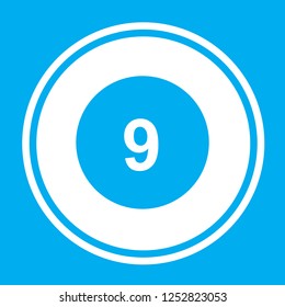 An Illustrated Icon Isolated on a Background - Circle 9 Filled