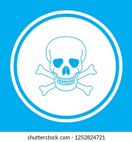 An Illustrated Icon Isolated on a Background - Skull and Cross Bones