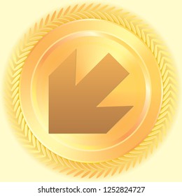 An Illustrated Icon Isolated on a Background - Arrow Down Left