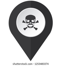 An Illustrated Icon Isolated on a Background - Skull and Cross Bones Filled