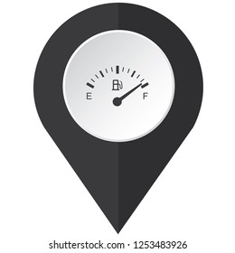 An Illustrated Icon Isolated on a Background - Petrol Gauge Full