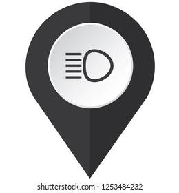 An Illustrated Icon Isolated on a Background - Main Headlights Light