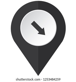 An Illustrated Icon Isolated on a Background - Lower Right Arrow