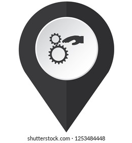 An Illustrated Icon Isolated on a Background - Hand with Cogs