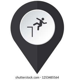 An Illustrated Icon Isolated on a Background - Danger of Falling