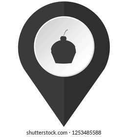 An Illustrated Icon Isolated on a Background - Cupcake with Cherry on Top
