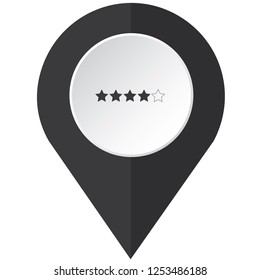 An Illustrated Icon Isolated on a Background - 4 Star Rating