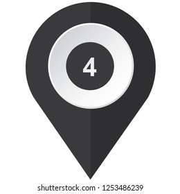An Illustrated Icon Isolated on a Background - Circle 4 Filled