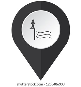 An Illustrated Icon Isolated on a Background - Beware of Water