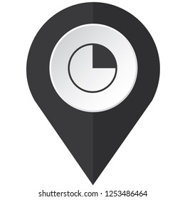 An Illustrated Icon Isolated on a Background - 25 Percent Pie Chart