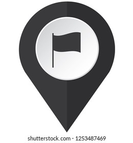 An Illustrated Icon Isolated on a Background - 3D Rectangular Waving Flag