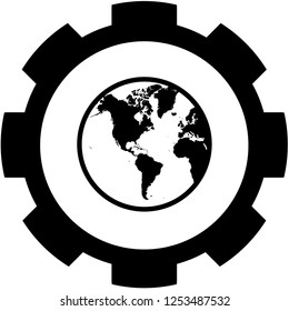 An Illustrated Icon Isolated on a Background - World North America  South America