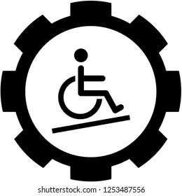 An Illustrated Icon Isolated on a Background - Wheelchair Accessible Ramp