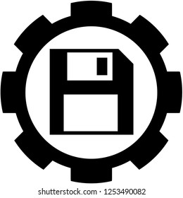 An Illustrated Icon Isolated on a Background - Small Floppy Disk