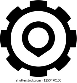 An Illustrated Icon Isolated on a Background - Short Map Pointer Open