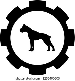 An Illustrated Icon Isolated on a Background - Pitbull Guard Dog