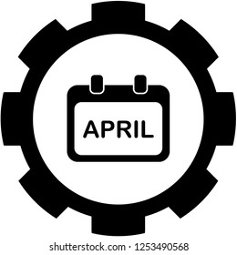 An Illustrated Icon Isolated on a Background - Rounded Calendar Month