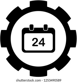 An Illustrated Icon Isolated on a Background - Rounded Calendar Day