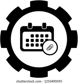 An Illustrated Icon Isolated on a Background - Rounded Calendar Attach