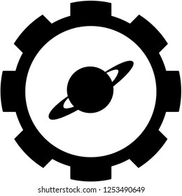 An Illustrated Icon Isolated on a Background - Ring Planet