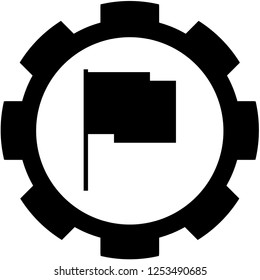 An Illustrated Icon Isolated on a Background - Rectangular Flag Waving