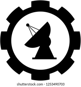 An Illustrated Icon Isolated on a Background - Radio Telescope