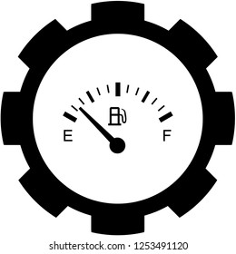 An Illustrated Icon Isolated on a Background - Petrol Gauge Empty