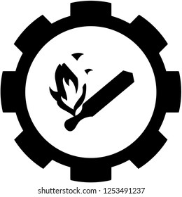 An Illustrated Icon Isolated on a Background - Match and Flame