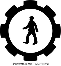 An Illustrated Icon Isolated on a Background - Man with Safety Hat