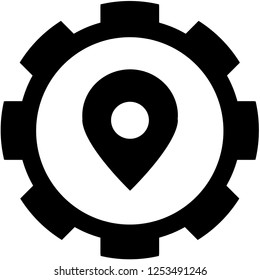 An Illustrated Icon Isolated on a Background - Map Pointer Open