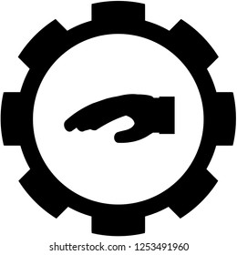 An Illustrated Icon Isolated on a Background - Hand Palm Down
