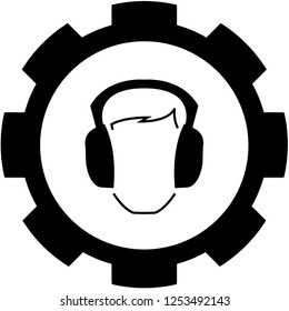An Illustrated Icon Isolated on a Background - Ear Defenders Protection