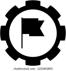 An Illustrated Icon Isolated on a Background - Cut Out Flag Waving