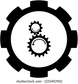 An Illustrated Icon Isolated on a Background - Counter Rotating Cogs