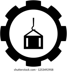An Illustrated Icon Isolated on a Background - Crane Lift